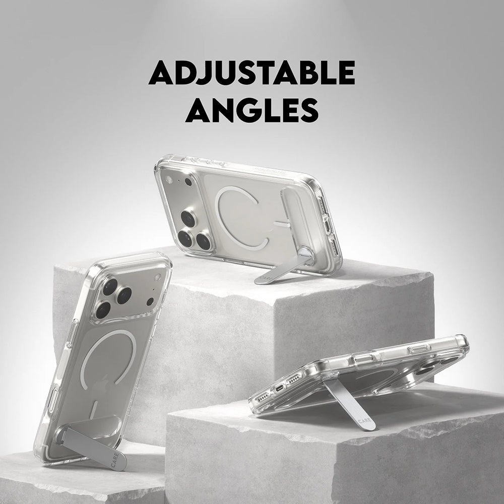 MagSafe cover til Apple iPhone 17 Pro Max, PanzerGlass, Care Feature Kickstand, Transparent Hvid