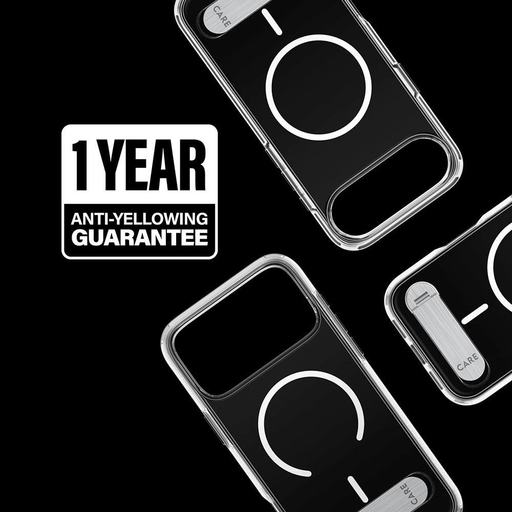 MagSafe cover til Apple iPhone 17 Pro Max, PanzerGlass, Care Feature Kickstand, Transparent Hvid