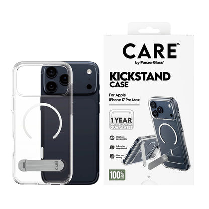 MagSafe cover til Apple iPhone 17 Pro Max, PanzerGlass, Care Feature Kickstand, Transparent Hvid