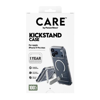 MagSafe cover til Apple iPhone 17 Pro Max, PanzerGlass, Care Feature Kickstand, Transparent Hvid