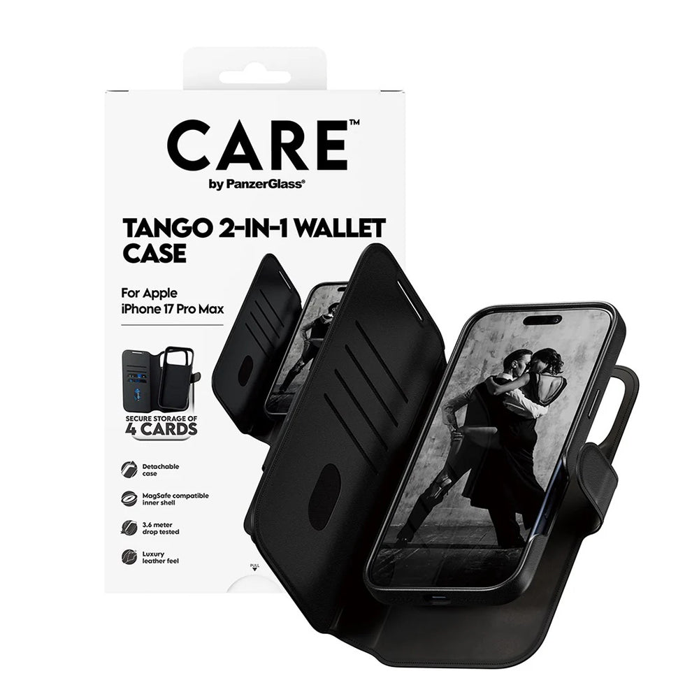 MagSafe cover til Apple iPhone 17 Pro Max, PanzerGlass, Care Feature Tango Two-in-One, Sort