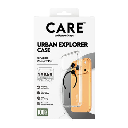 MagSafe cover til Apple iPhone 17 Pro Max, PanzerGlass, Care Urban Explorer, Sort Transparent