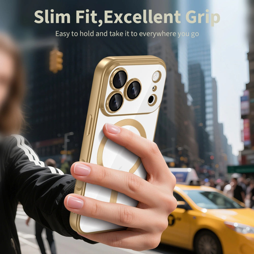 MagSafe cover til Apple iPhone 17 Pro Max, Techsuit, Luxury Crystal, Gylden