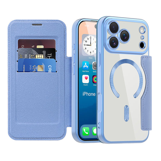 MagSafe Case for Apple iPhone 17 Pro Max, Techsuit, SmartMag Book, Blue