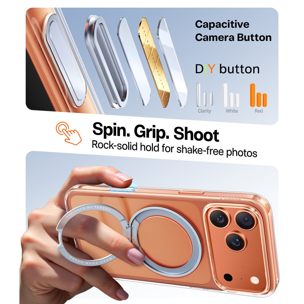 MagSafe cover til Apple iPhone 17 Pro Max, Torras, Ostand Pro, Gennemsigtig