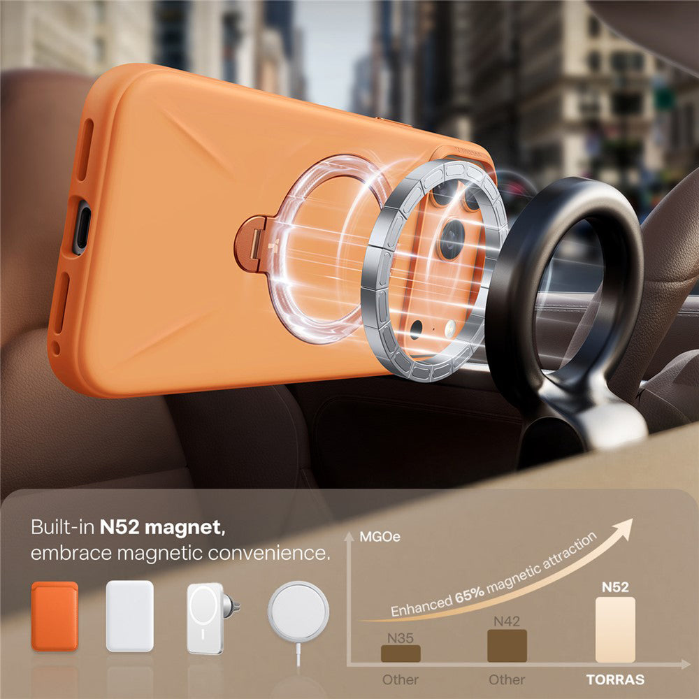 MagSafe cover til Apple iPhone 17 Pro Max, Torras, QPRO Silicone, Orange