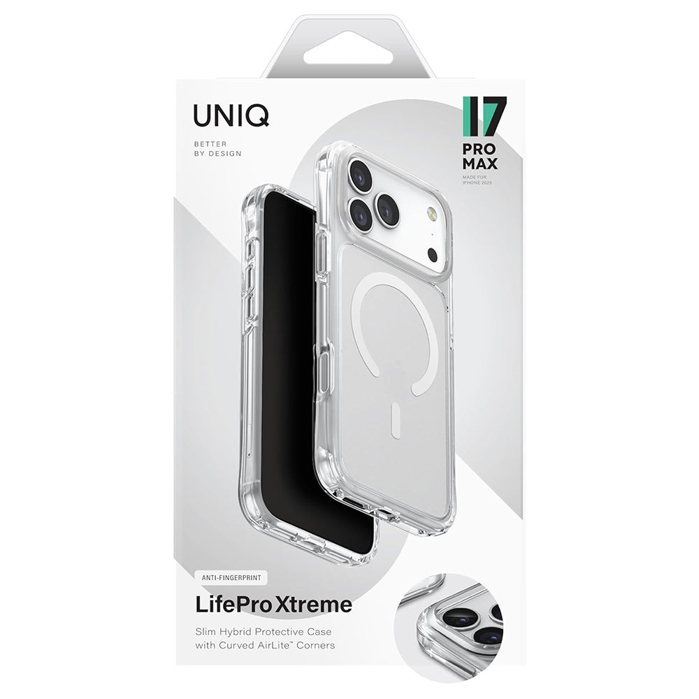 MagSafe cover til Apple iPhone 17 Pro Max, UNIQ, LifePro Xtreme MagClick, Gennemsigtig