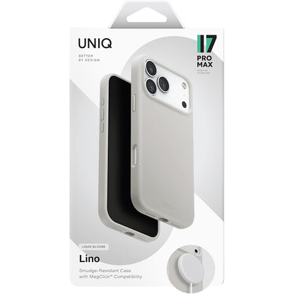 MagSafe cover til Apple iPhone 17 Pro Max, UNIQ, Lino MagClick, Grå