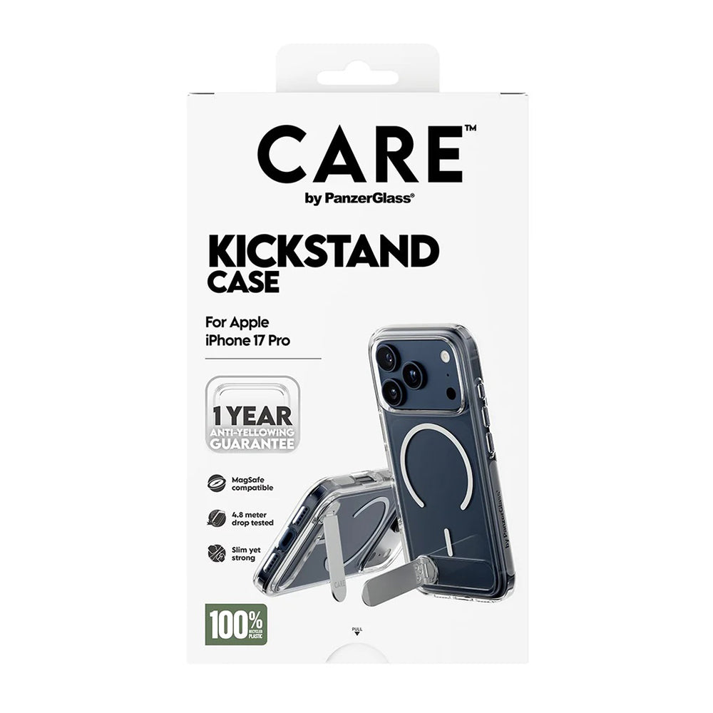 MagSafe cover til Apple iPhone 17 Pro, PanzerGlass, med Kickstand, Transparent