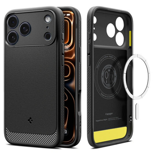 MagSafe cover til Apple iPhone 17 Pro, Spigen, Rugged Armor, Mat Sort