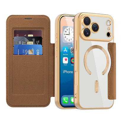 MagSafe cover til Apple iPhone 17 Pro, Techsuit, SmartMag Book, Brun