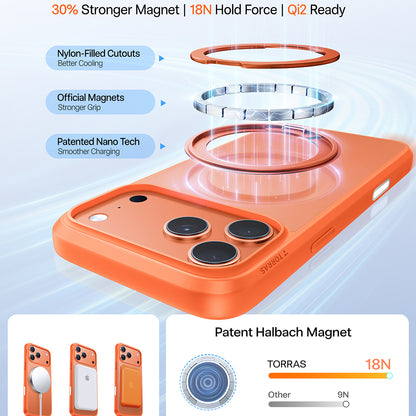 MagSafe cover til Apple iPhone 17 Pro, Torras, Ostand Pro, Orange