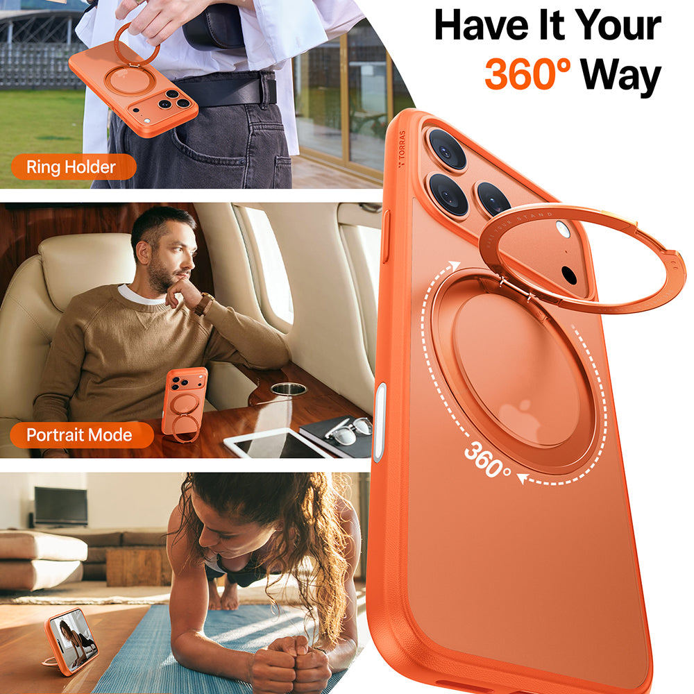 MagSafe cover til Apple iPhone 17 Pro, Torras, Ostand Pro, Orange
