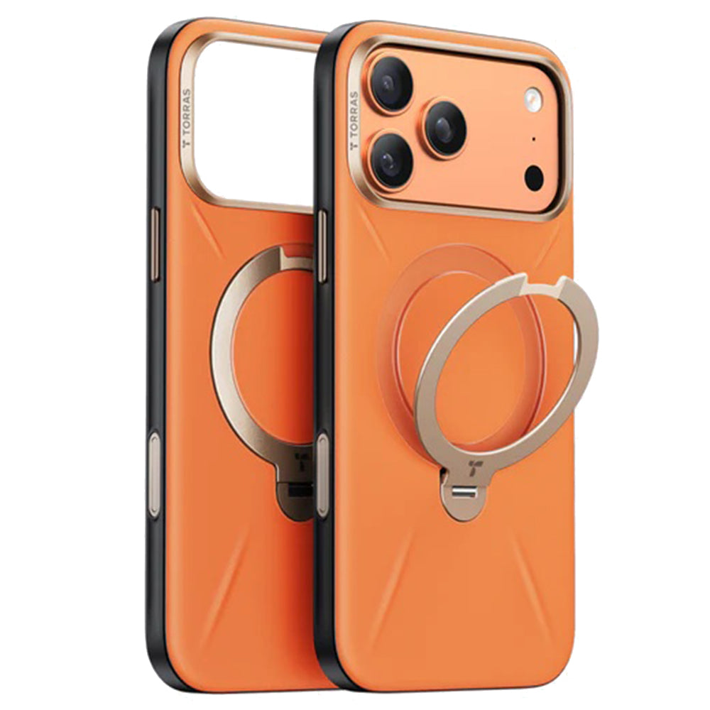 MagSafe cover til Apple iPhone 17 Pro, Torras, QPRO Leather, Orange