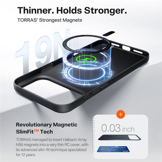MagSafe cover til Apple iPhone 17 Pro, Torras, SlimFit, Sort