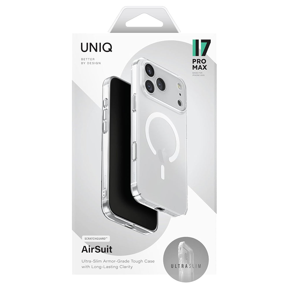 MagSafe cover til Apple iPhone 17 Pro, UNIQ, AirSuit MagClick, Gennemsigtig