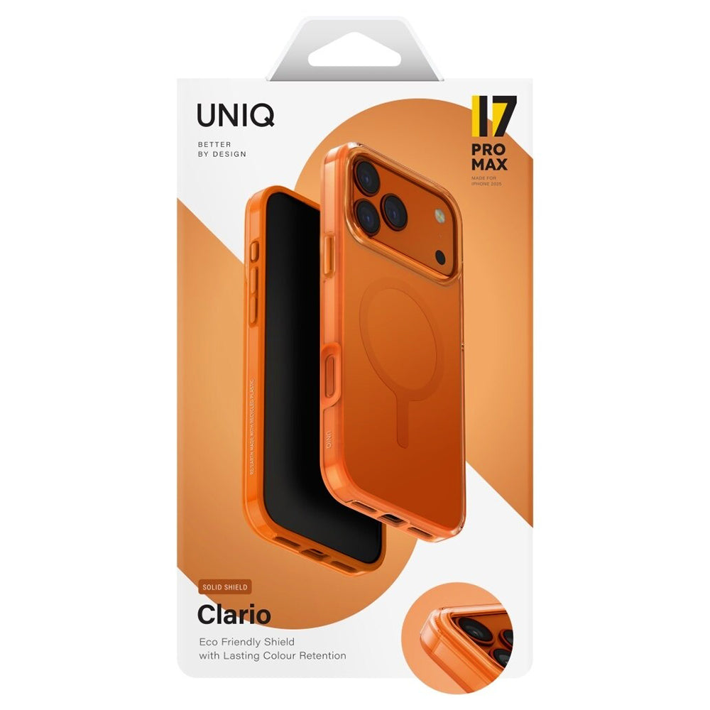 MagSafe cover til Apple iPhone 17 Pro, UNIQ, Clario MagClick, Orange