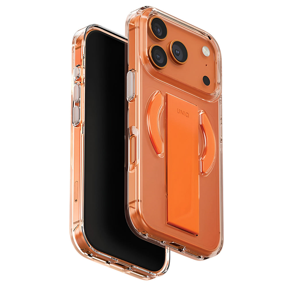 MagSafe cover til Apple iPhone 17 Pro, UNIQ, Heldro Air MagClick, Gennemsigtig Orange