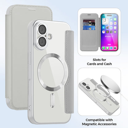MagSafe cover til Apple iPhone 17, Techsuit, SmartMag Book, Grå