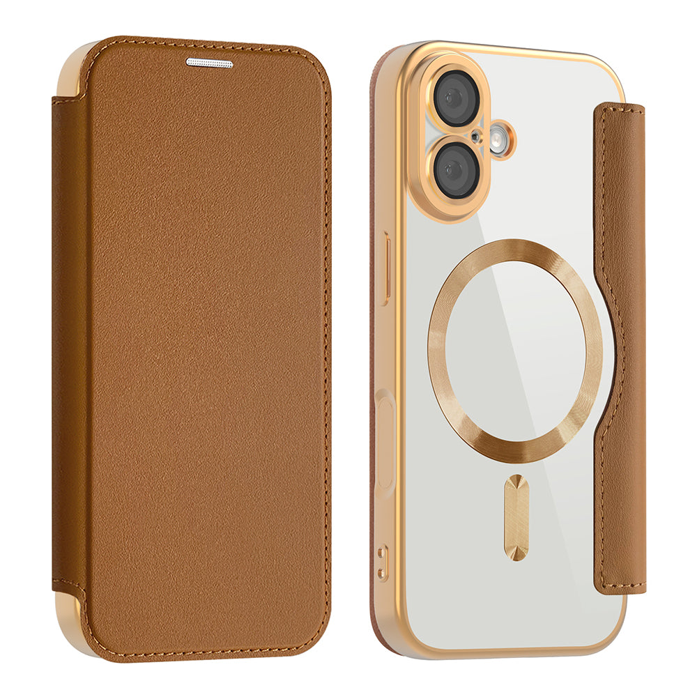 MagSafe cover til Apple iPhone 17, Techsuit, SmartMag Book, Brun