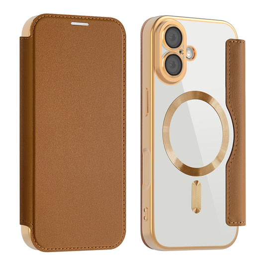 MagSafe cover til Apple iPhone 17, Techsuit, SmartMag Book, Brun