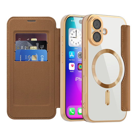 MagSafe cover til Apple iPhone 17, Techsuit, SmartMag Book, Brun