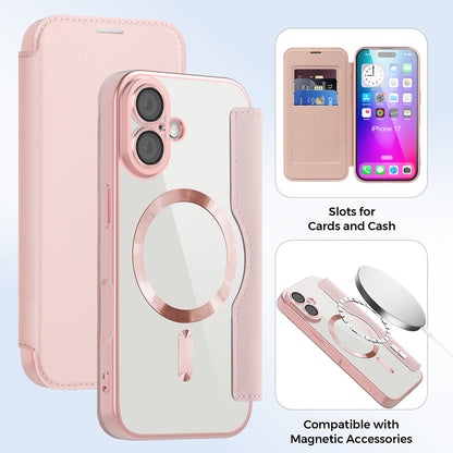 MagSafe cover til Apple iPhone 17, Techsuit, SmartMag Book, Pink