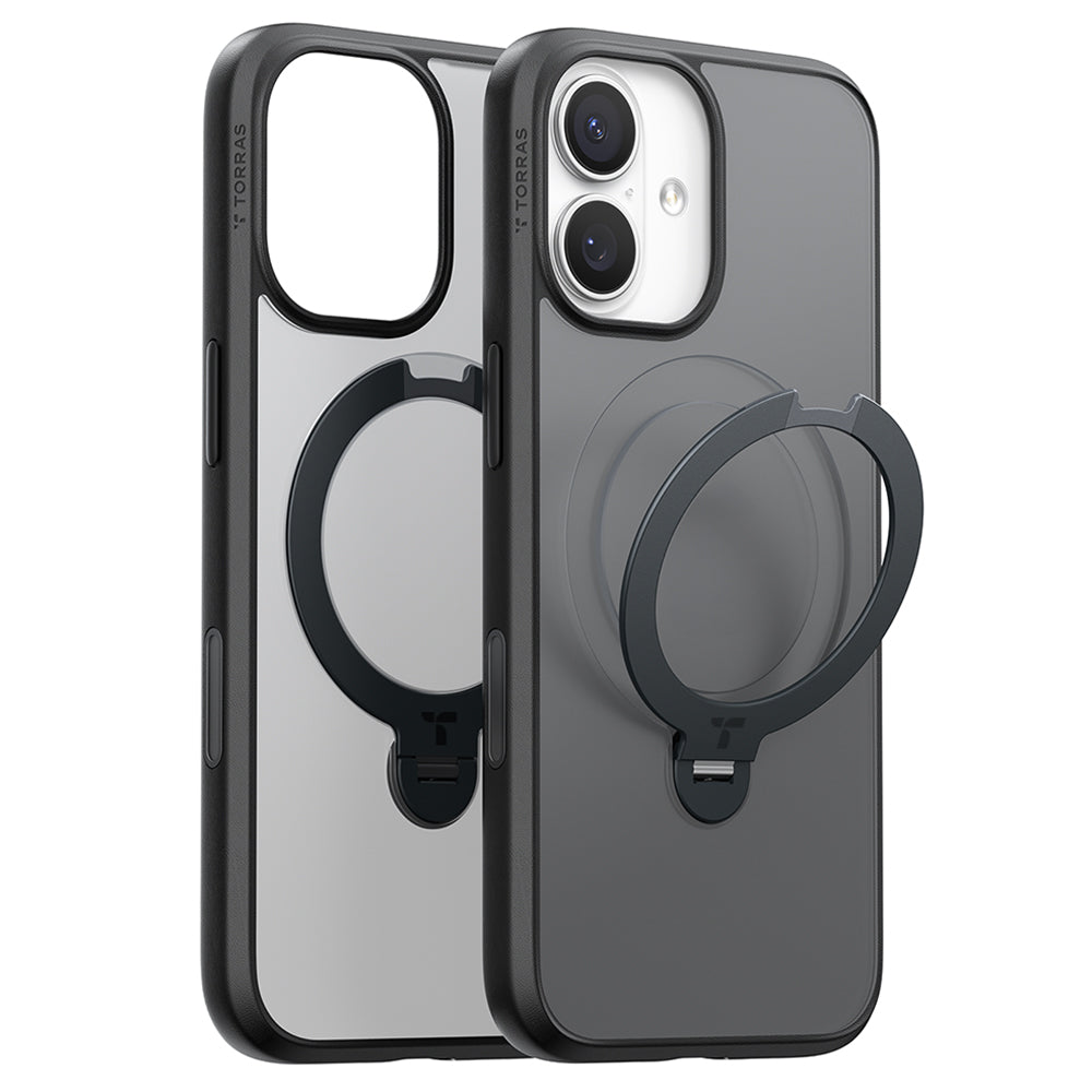 MagSafe cover til Apple iPhone 17, Torras, Ostand Spin, Sort