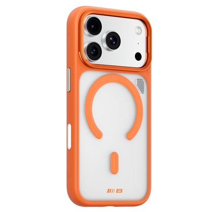 MagSafe-cover til Apple iPhone 18 Pro / 17 Pro, Blueo, varmeafledende stander, satinorange transparent
