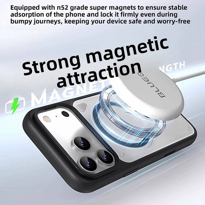 MagSafe-cover til Apple iPhone 18 Pro / 17 Pro, Blueo, varmeafledende stander, satinorange transparent
