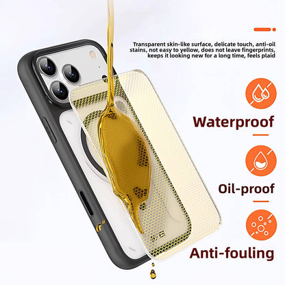 MagSafe-cover til Apple iPhone 18 Pro / 17 Pro, Blueo, varmeafledende stander, satinorange transparent
