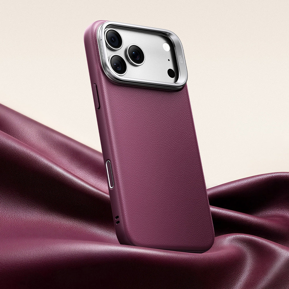 MagSafe-etui til Apple iPhone 18 Pro / 17 Pro, ESR, Atelier med Kickstand, Mørkerød Satinfinish