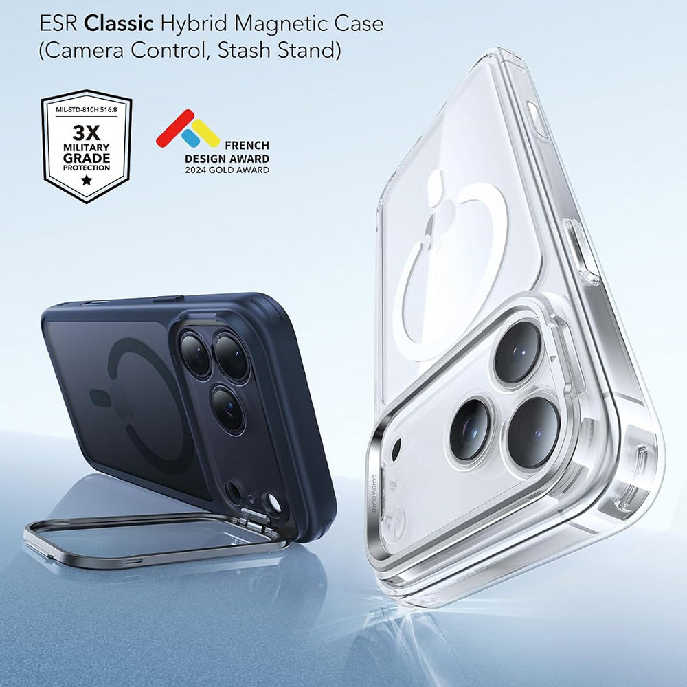 MagSafe-etui til Apple iPhone 18 Pro / 17 Pro, ESR, Classic Hybrid Kickstand, Satinblå