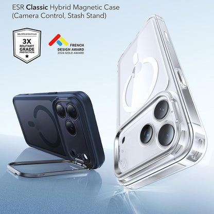 MagSafe-etui til Apple iPhone 18 Pro / 17 Pro, ESR, Classic Hybrid Kickstand, Satinblå