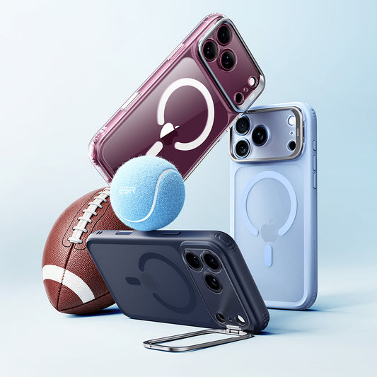 MagSafe-etui til Apple iPhone 18 Pro / 17 Pro, ESR, Classic Hybrid Kickstand, Satinblå