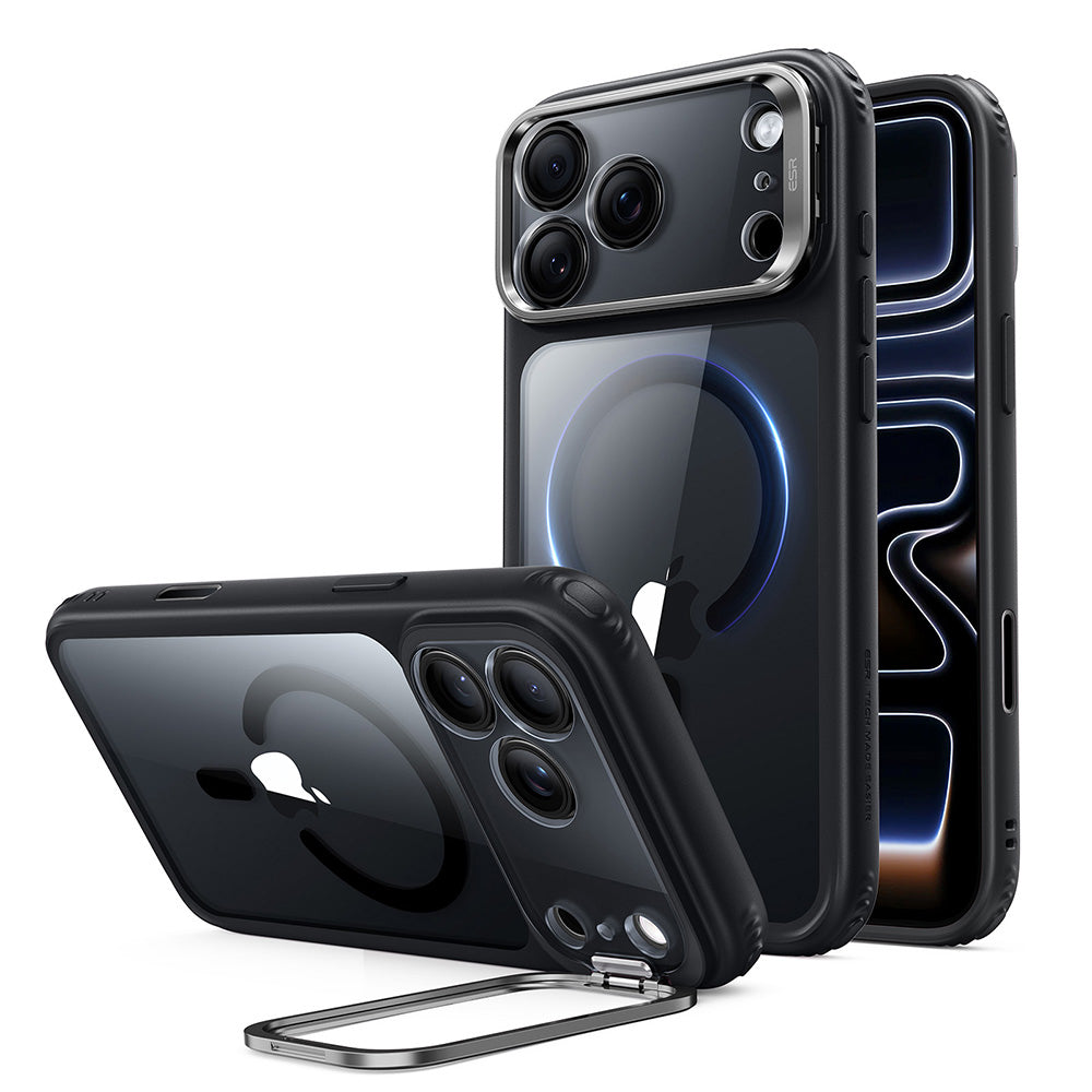 MagSafe-etui til Apple iPhone 18 Pro / 17 Pro, ESR, Classic Hybrid Kickstand, Sort Transparent