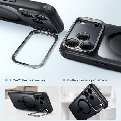 MagSafe-etui til Apple iPhone 18 Pro / 17 Pro, ESR, Classic Hybrid Kickstand, Sort Transparent