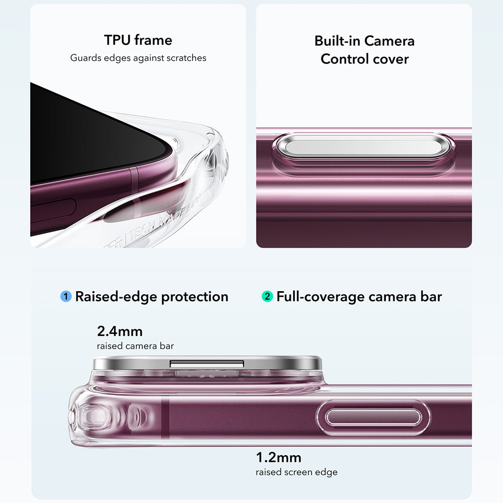 MagSafe-etui til Apple iPhone 18 Pro / 17 Pro, ESR, Classic Hybrid Kickstand, Transparent