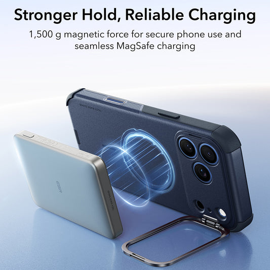 MagSafe-etui til Apple iPhone 18 Pro / 17 Pro, ESR, Cyber Armor Kickstand, Blå