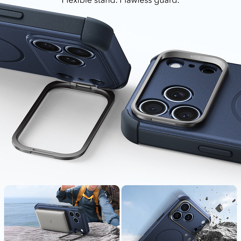 MagSafe-etui til Apple iPhone 18 Pro / 17 Pro, ESR, Cyber Armor Kickstand, Blå