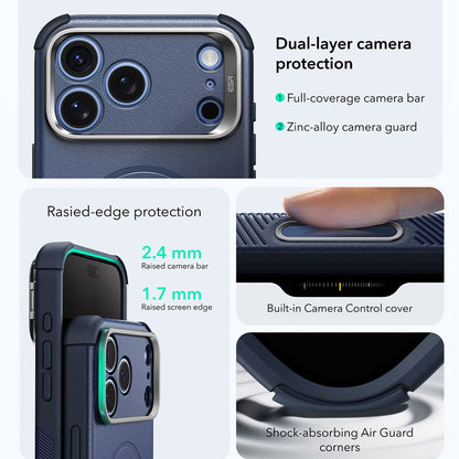 MagSafe-etui til Apple iPhone 18 Pro / 17 Pro, ESR, Cyber Armor Kickstand, Blå
