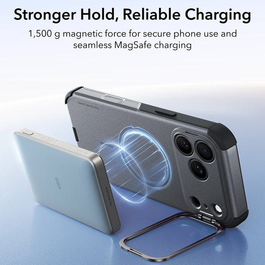 MagSafe-etui til Apple iPhone 18 Pro / 17 Pro, ESR, Cyber Armor Kickstand, Grå