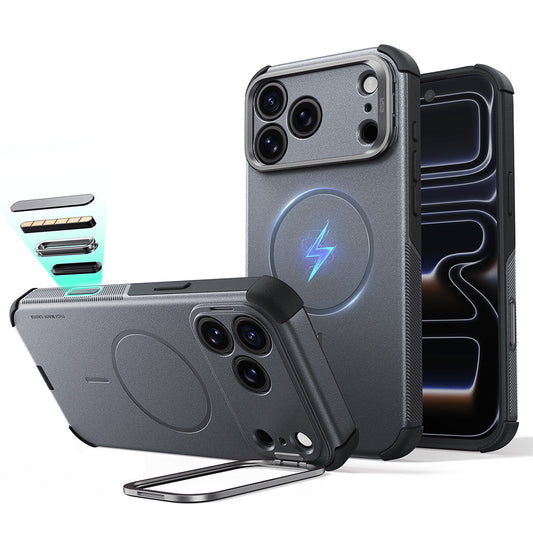 MagSafe-etui til Apple iPhone 18 Pro / 17 Pro, ESR, Cyber Armor Kickstand, Grå