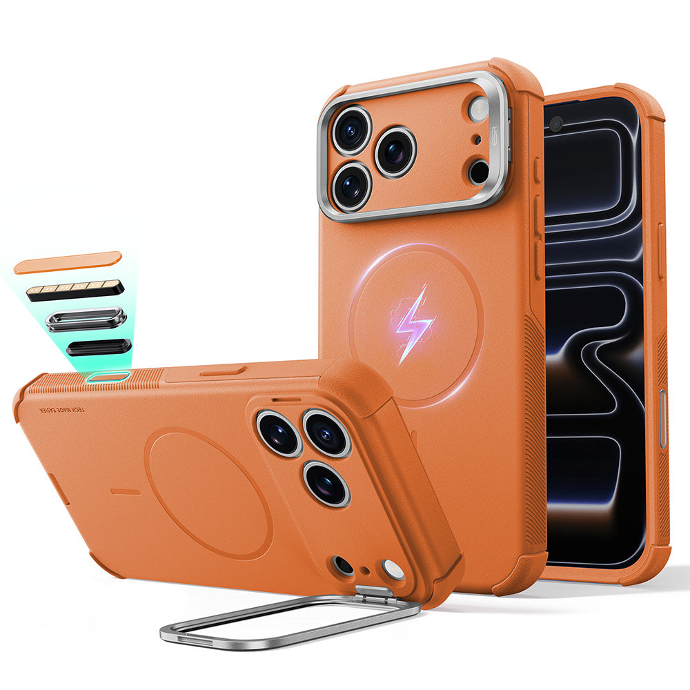 MagSafe-etui til Apple iPhone 18 Pro / 17 Pro, ESR, Cyber Armor Kickstand, Orange