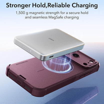 MagSafe-cover til Apple iPhone 18 Pro / 17 Pro, ESR, Cyber, satinmørk vinrød