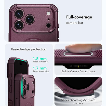 MagSafe-cover til Apple iPhone 18 Pro / 17 Pro, ESR, Cyber, satinmørk vinrød