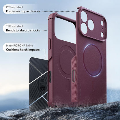 MagSafe-cover til Apple iPhone 18 Pro / 17 Pro, ESR, Cyber, satinmørk vinrød