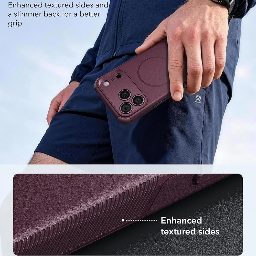 MagSafe-cover til Apple iPhone 18 Pro / 17 Pro, ESR, Cyber, satinmørk vinrød