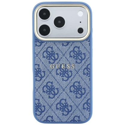 MagSafe-etui til Apple iPhone 18 Pro / 17 Pro, Guess, 4G Embossed Classic, Blå