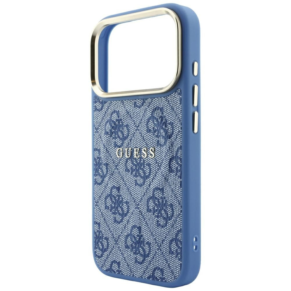 MagSafe-etui til Apple iPhone 18 Pro / 17 Pro, Guess, 4G Embossed Classic, Blå